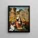 De Maagd op de troon met Sint Catharina en Sint Maria Magdalena - Meester van Saint Séverin — ingelijst kunstwerk aan de muur