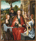 De Heilige Familie met twee heiligen - Meester van de Aanbidding van Antwerpen — weergave van het kunstwerk