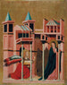 Aankondiging - Meester van de Madonna Cini — weergave van het kunstwerk