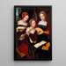 Three Musicians - Master of the Feminine Half-Lengths — framed artwork on a wall