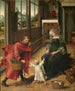 De Heilige Familie - Meester van de Legende van Sint-Maagd Maria — weergave van het kunstwerk