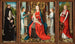triptyque van het Madonna en Kind met engelen, donateur en zijn heilige patroon Petrus Martelaar en Sint-Jerome en zijn leeuw - Meester van de Legende van Sint-Lucas — weergave van het kunstwerk