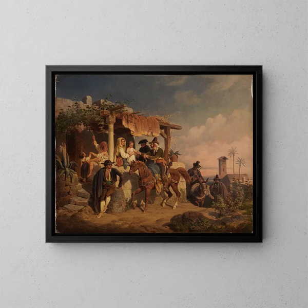 genre scène Spaanse - Mathias Artaria le Jeune — ingelijst kunstwerk aan de muur