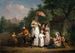 Een edel gezin dat aalmoezen uitdeelt in een park - Mattheus Ignatius van Bree — weergave van het kunstwerk