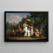 Een edel gezin dat aalmoezen uitdeelt in een park - Mattheus Ignatius van Bree — ingelijst kunstwerk aan de muur