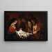 L'Adoration des bergers - Matthias Stom — framed artwork on a wall