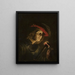 Soldier lighting a candle - Matthias Stom — framed artwork on a wall