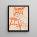 Baby met stoel - Maud Tousey Fangel — ingelijst kunstwerk aan de muur