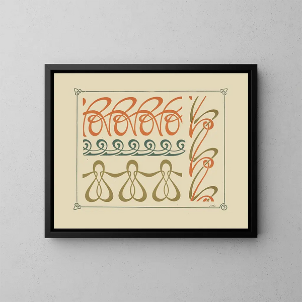 van een abstract ontwerp gebaseerd op vloeiende vormen - Maurice Pillard Verneuil — ingelijst kunstwerk aan de muur