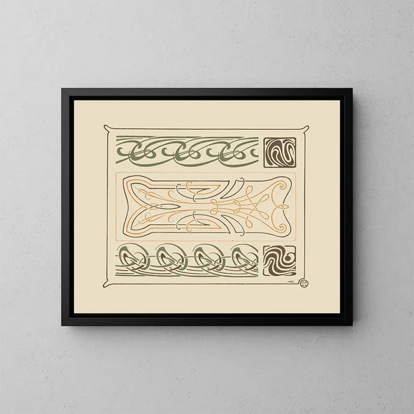 van een abstract ontwerp gebaseerd op met elkaar verweven ronde vormen - Maurice Pillard Verneuil — ingelijst kunstwerk aan de muur