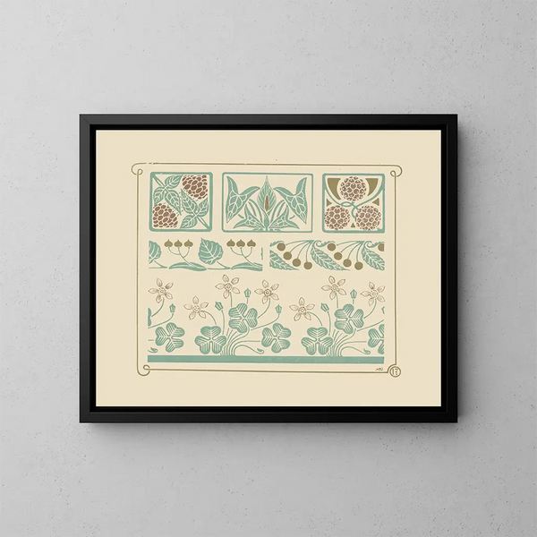 van een abstract ontwerp gebaseerd op vormen van klavertje vier bessen - Maurice Pillard Verneuil — ingelijst kunstwerk aan de muur