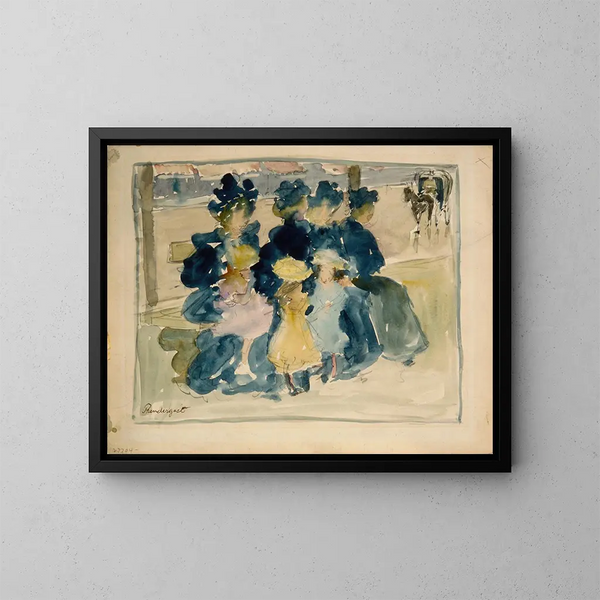 Le long du boulevard - Maurice Prendergast — ingelijst kunstwerk aan de muur