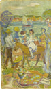 Groep figuren met ezel - Maurice Prendergast — weergave van het kunstwerk