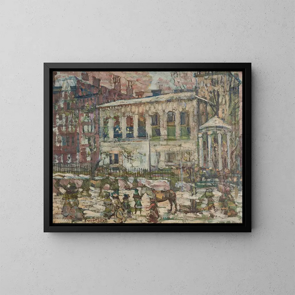 Winterdag in Boston - Maurice Prendergast — ingelijst kunstwerk aan de muur