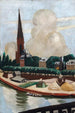 Rive du Main et église - Max Beckmann — weergave van het kunstwerk