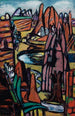 Landschap met rotsen - Max Beckmann — weergave van het kunstwerk