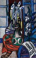Grote stilleven binnen blauw - Max Beckmann — weergave van het kunstwerk