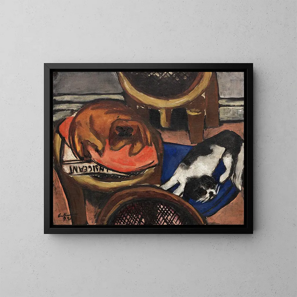 Reproductie van het schilderij Majong en koude honden - Max Beckmann