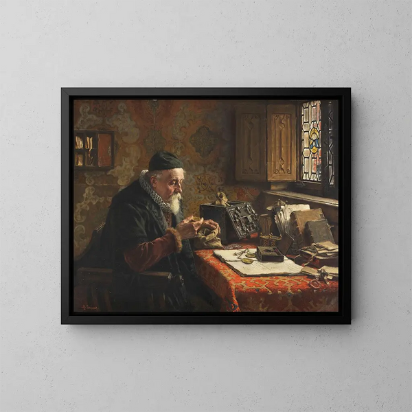 The Coin Collector - Max Gaisser — framed artwork on a wall