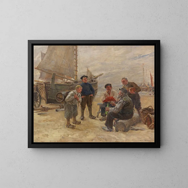 Fisherman on the Beach - Max Gaisser — framed artwork on a wall