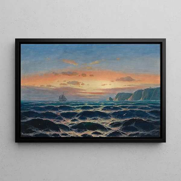 Max Jensen - Sailing Ship By The Coast In The Evening Light.webp