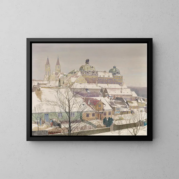 Klosterneuburg en hiver - Max Kahrer — framed artwork on a wall