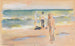 Zwemmen op het strand - Max Liebermann — weergave van het kunstwerk