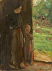 Vrouw met kind onder de boom - Max Liebermann — weergave van het kunstwerk