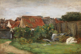 Max Liebermann - Dorfhuser mit Sonnenblumen.webp