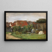 Dorpshuizen met Zonnebloemen - Max Liebermann — ingelijst kunstwerk aan de muur