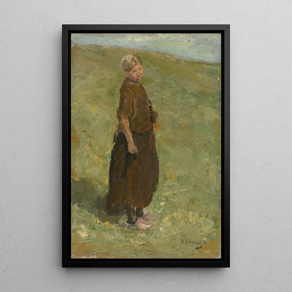 Max Liebermann - Mdchen auf der Dne stehend nach rechts.webp