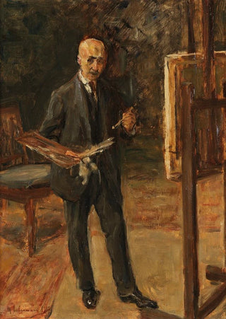 Max Liebermann - Selbstbildnis im Anzug vor der Staffelei Ganzfigur.webp