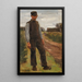 Landbouwer staand op een pad - Max Liebermann — ingelijst kunstwerk aan de muur