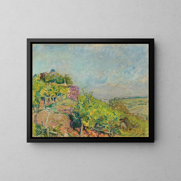 Harvest of Grapes at Neukastel - Max Slevogt — framed artwork on a wall
