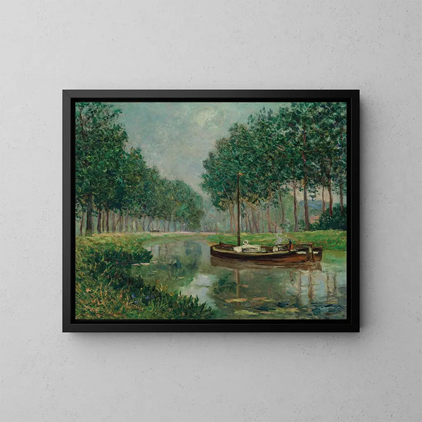 Chaland sur le canal - Maxime Maufra — framed artwork on a wall