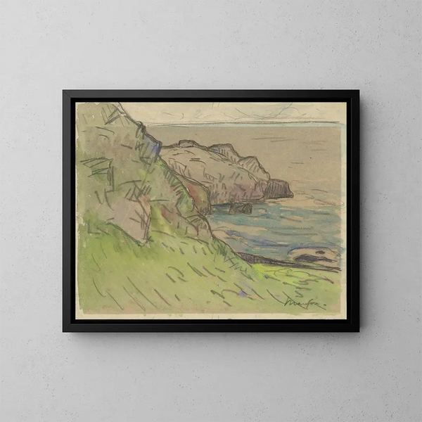 Côte rocheuse en Bretagne - Maxime Maufra — framed artwork on a wall