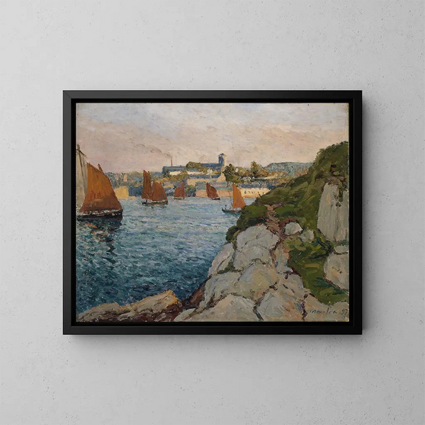 Douarnenez in the Sun - Maxime Maufra — framed artwork on a wall