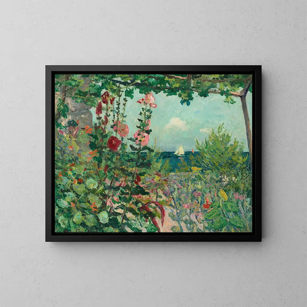 Flowers near Belle-Île-en-Mer - Maxime Maufra — framed artwork on a wall