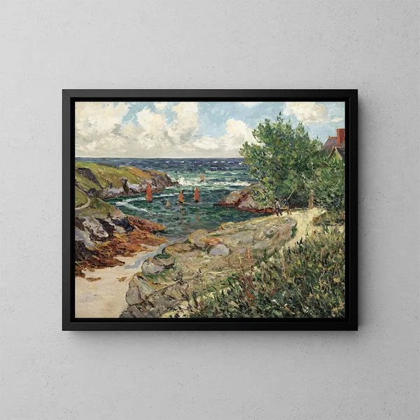 The Port of Goulphar, Belle-Île-en-Mer - Maxime Maufra — framed artwork on a wall