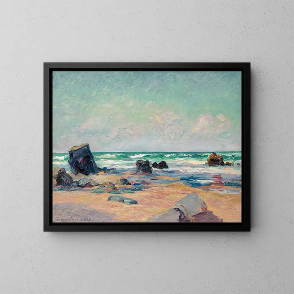 Mare basse, la plage de Port-Blanc, presqu'île de Quiberon - Maxime Maufra — framed artwork on a wall