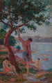 Saint-Tropez zwemmers onder de dennenbomen - Maximilien Luce — weergave van het kunstwerk