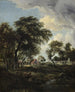 Een boerderij in de zon - Meindert Hobbema — weergave van het kunstwerk