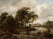Landschap met vissers en een verre stad - Meindert Hobbema — weergave van het kunstwerk