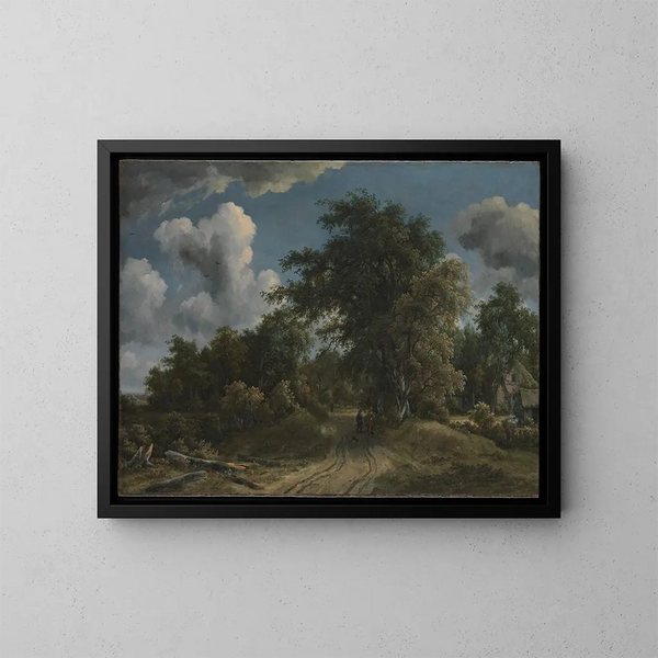 Route forestière - Meindert Hobbema — framed artwork on a wall