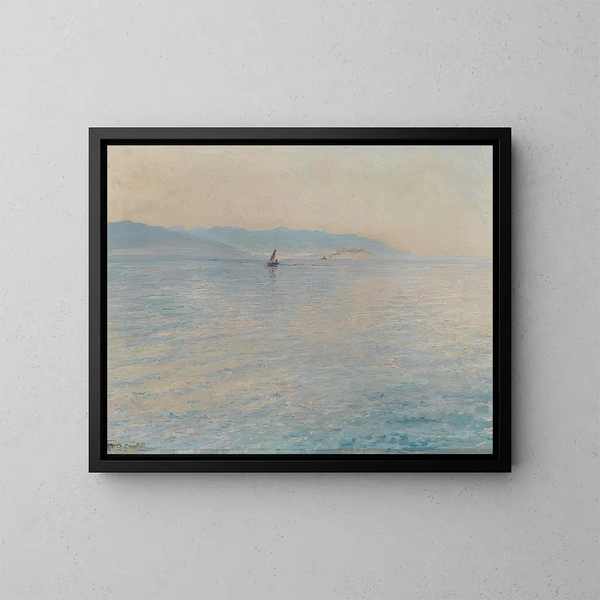 Calm Sea Painting - Menci Clement Crnčić — framed artwork on a wall