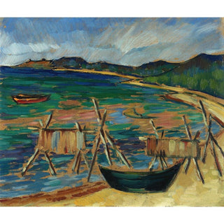 Merelaht paatidega - Konrad Mägi | Reproduction Tableau Décoration murale affiche copie