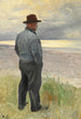 Vissers die naar de zee kijken - Michael Ancher — weergave van het kunstwerk