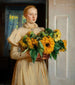 Meisje met zonnebloemen 1893 - Michael Ancher — weergave van het kunstwerk
