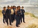 Vissers van Skagen kijken naar de zee - Michael Ancher — weergave van het kunstwerk