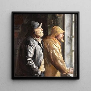Michael Ancher - To Fiskere ved Vinduet i Butikken.webp